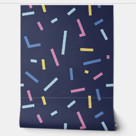Kleurrijke Confetti Patroon Navy Blue Behang