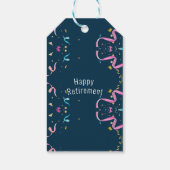 Kleurrijke Confetti Pensioen Cadeaulabel (Achterkant)