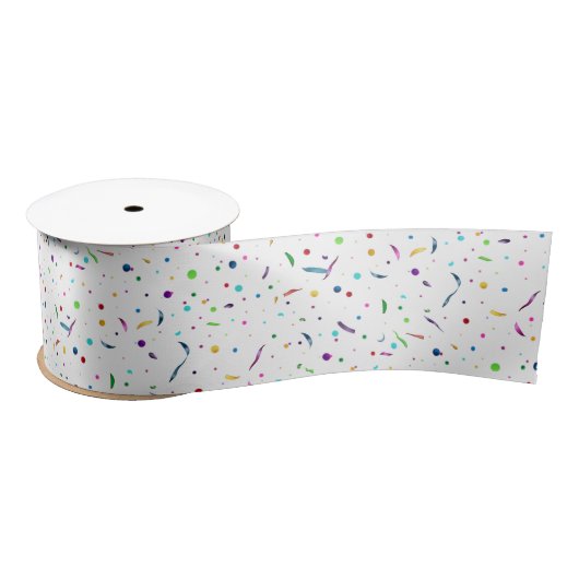 Kleurrijke Confetti Polka Dots Party Satijnen Lint (Spoel)