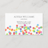 Kleurrijke Confetti Rainbow Modern Fun Stippen Visitekaartje (Achterkant)