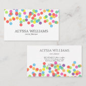 Kleurrijke Confetti Rainbow Modern Fun Stippen Visitekaartje (Voorkant / Achterkant)