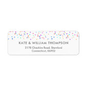 Kleurrijke Confetti Retouradres Etiket (Voorkant)