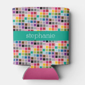 Kleurrijke Confetti Roze kalk Groene Aangepaste Na Blikjeskoeler (Achterkant)