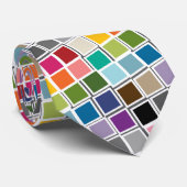 Kleurrijke Confetti Roze Lime Groen Patroon Stropdas (Opgerold)