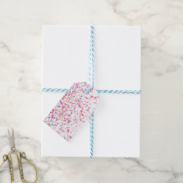 Kleurrijke Confetti roze Waterverf Cadeaulabel