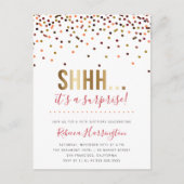 Kleurrijke Confetti Shhh... Het is een verrassings Uitnodiging Briefkaart (Voorkant)