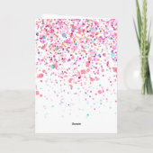 Kleurrijke Confetti speciale wensen roze verjaarda Kaart (Achterkant)
