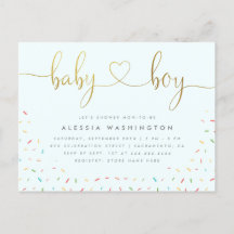 Kleurrijke Confetti Sprinkle Gold Boy Baby shower