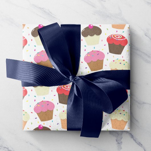 Kleurrijke Confetti & Sprinkles Cupcakes Cadeaupapier