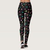 Kleurrijke confetti sproinkles polka stipregenboog leggings (Achterkant)