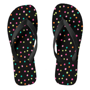 Kleurrijke confetti sproinkles polka stipregenboog teenslippers
