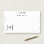 Kleurrijke Confetti Stars en Chocolate Rain Teache Post-it® Notes (Op bureau)