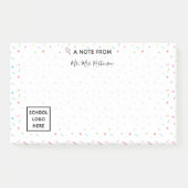 Kleurrijke Confetti Stars en Chocolate Rain Teache Post-it® Notes (Voorkant)