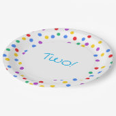 Kleurrijke Confetti Stippen 2e verjaardagsfeest Papieren Bordje (Gekanteld)