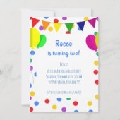 Kleurrijke Confetti Stippen 2e verjaardagsfeestje  Kaart (Achterkant)