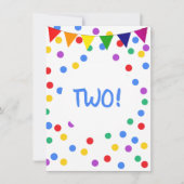 Kleurrijke Confetti Stippen 2e verjaardagsfeestje  Kaart (Voorkant)