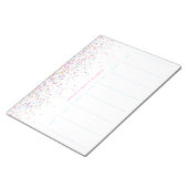 Kleurrijke Confetti Stippen Aangepaste weekplannin Notitieblok (Schuin)