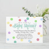 Kleurrijke Confetti Stippen Baby shower Kaart (Staand voorkant)