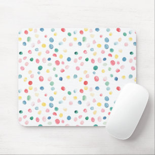 Kleurrijke Confetti Stippen Blauw Rood Geel Groen Muismat