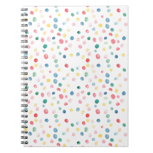 Kleurrijke Confetti Stippen Blauw Rood Geel Groen  Notitieboek