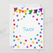 Kleurrijke Confetti Stippen en ballonnen 2e verjaa Kaart (Voorkant)