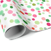 Kleurrijke Confetti Stippen kerstregenboog Cadeaupapier (Rol Hoek)