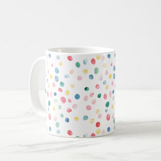 Kleurrijke Confetti Stippen Koffiemok (Voorkant links)