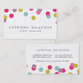 Kleurrijke Confetti Stippen Moderne Visitekaartje (Voorkant / Achterkant)