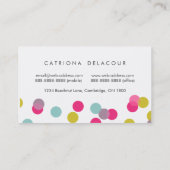 Kleurrijke Confetti Stippen Moderne Visitekaartje (Achterkant)