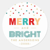 Kleurrijke Confetti Stippen Vrolijk en stralend ke Ronde Sticker (Voorkant)