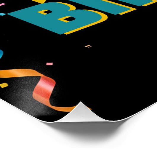 Kleurrijke Confetti Streamers 30ste verjaardagsfee Perfect Poster (Hoek)