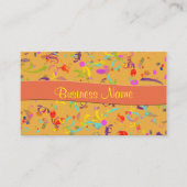 Kleurrijke Confetti toss over Oranje gebeurtenispl Visitekaartje (Voorkant)