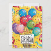 Kleurrijke Confetti Verjaardag Kaart (Voorkant)