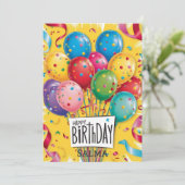 Kleurrijke Confetti Verjaardag Kaart (Staand voorkant)