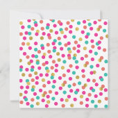 Kleurrijke Confetti verjaardagsfeestuitnodigingen Kaart (Achterkant)