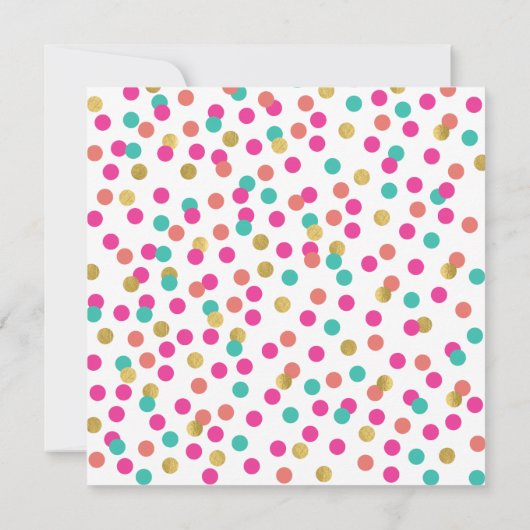 Kleurrijke Confetti verjaardagsfeestuitnodigingen Kaart (Achterkant)