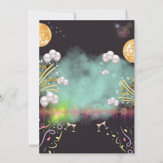 Kleurrijke Confetti verjaardagsuitnodiging Kaart (Achterkant)