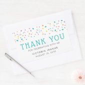 Kleurrijke Confetti verjaardagsviering dank u Rechthoekige Sticker (Envelop)