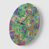 Kleurrijke Confettien, Multicolored Abstracte Grote Klok (Hoek)