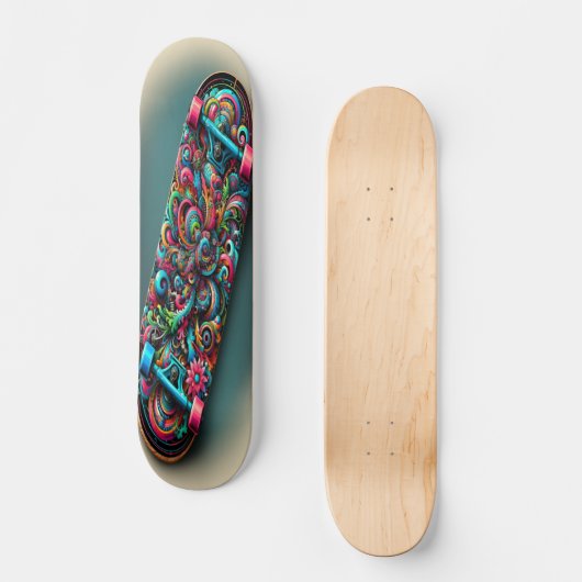 "Kleurrijke Confluence" Persoonlijk Skateboard (Voorkant)