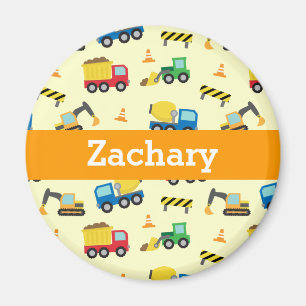 Kleurrijke constructie voertuigen patroon voor jon magneet