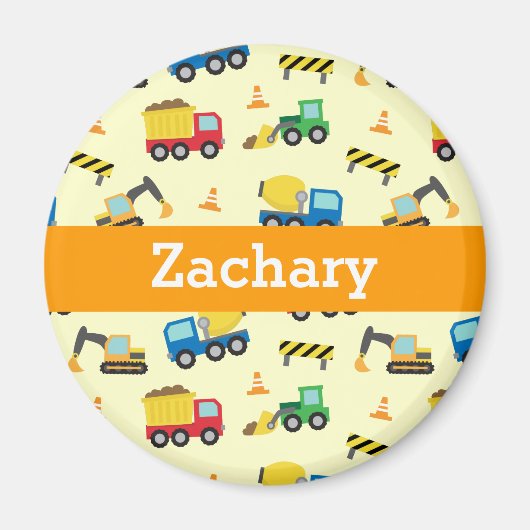 Kleurrijke constructie voertuigen patroon voor jon magneet (Voorkant)