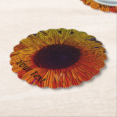 kleurrijke contemporeuze grote gele zonnebloem kartonnen onderzetters (Gekanteld)