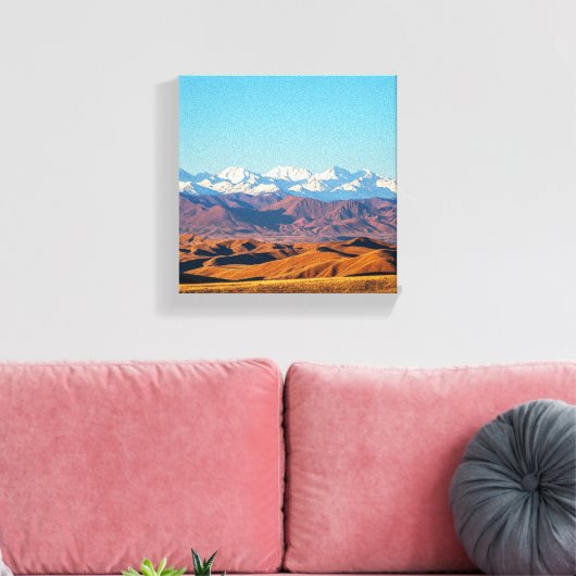 Kleurrijke contrasten: woestijn en sneeuw canvas afdruk (Insitu (Woonkamer))