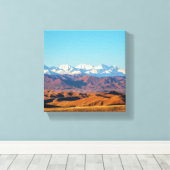 Kleurrijke contrasten: woestijn en sneeuw canvas afdruk (Insitu (Houten vloer))