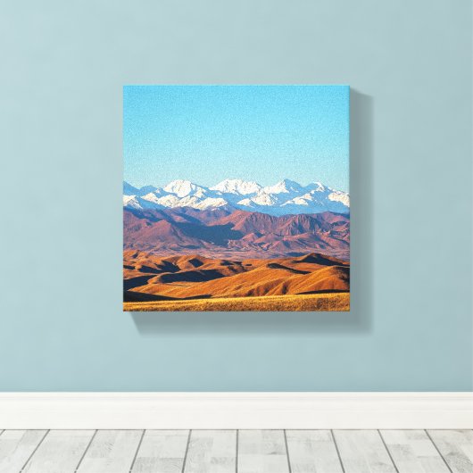 Kleurrijke contrasten: woestijn en sneeuw canvas afdruk (Insitu (Houten vloer))