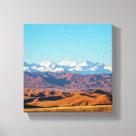 Kleurrijke contrasten: woestijn en sneeuw canvas afdruk
