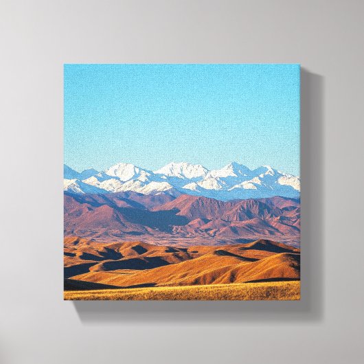 Kleurrijke contrasten: woestijn en sneeuw canvas afdruk (Voorkant)