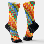 Kleurrijke controles Sinaasappel rood gevlekte New Sokken (Gebogen)