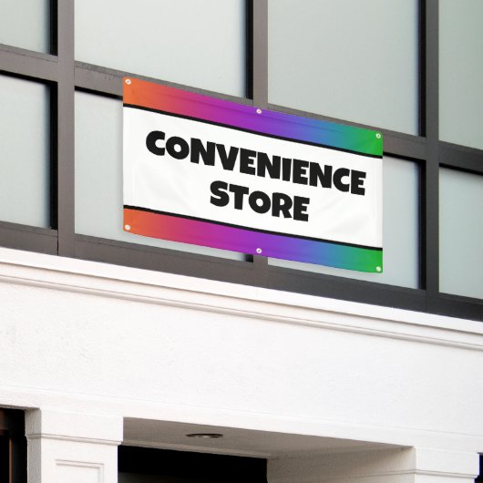 Kleurrijke Convenience Store-banner Spandoek (Buitenkant Gebouw)
